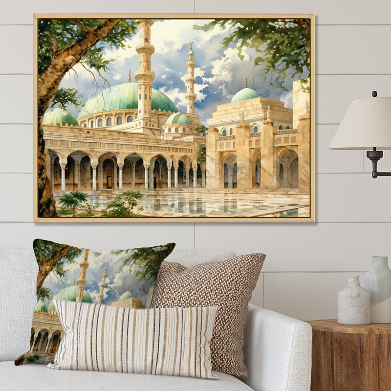 Art sur toile, "The Gazette", Cadre flottant érable, H 16 po x l 32 po x P 1 po