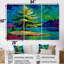 «Vibrant Green Pine Trees Morning Sun», ensemble d'art mural pin-916644343-916644341-916644328