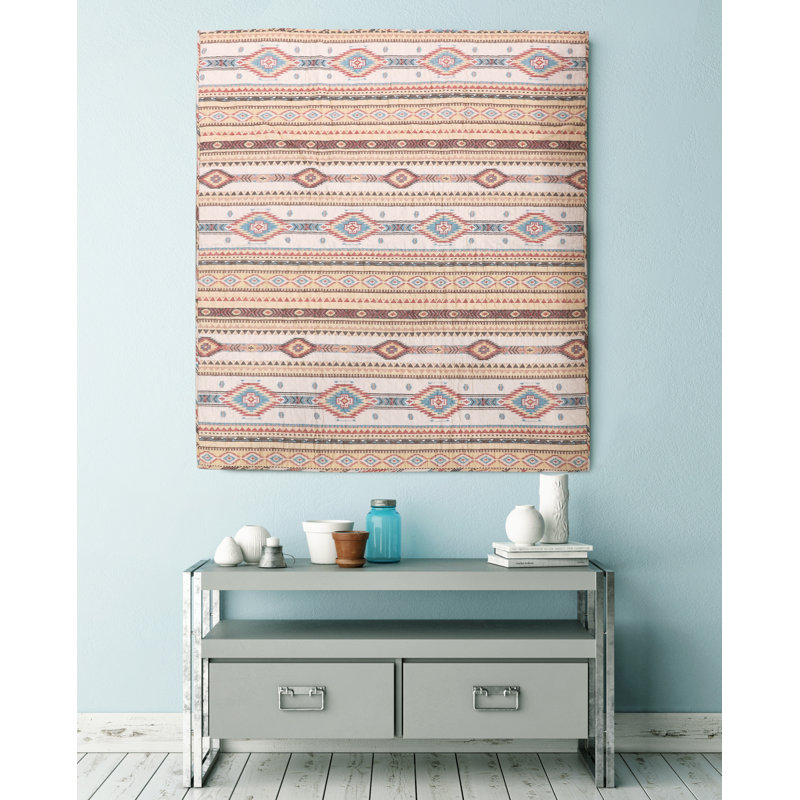 Phoenix Tan Southwestern Geometric Quilted Throw Blanket