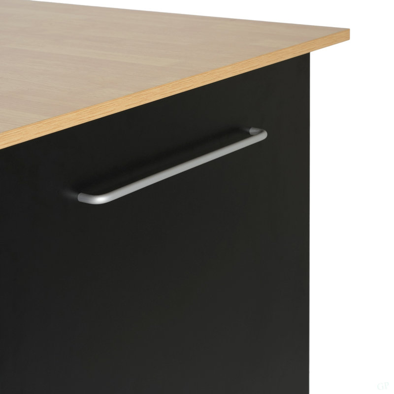 Chariot de cuisine mobile avec rangement, îlot de cuisine roulant de 39,76 po avec 2 portes, 3 tiroirs et tablette réglable, chariot utilitaire noir pour la cuisine / salle à manger
