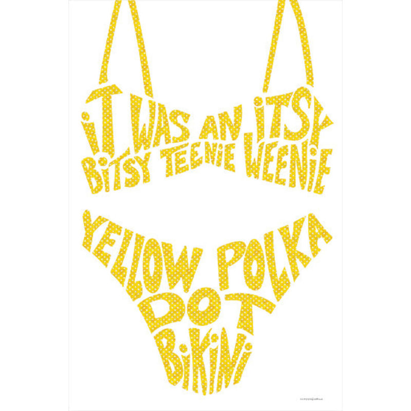 «Yellow Polka Dot Bikini» par Kamdon Kreations, reproduction sur toile tendue, H 48 po x l 36 po
