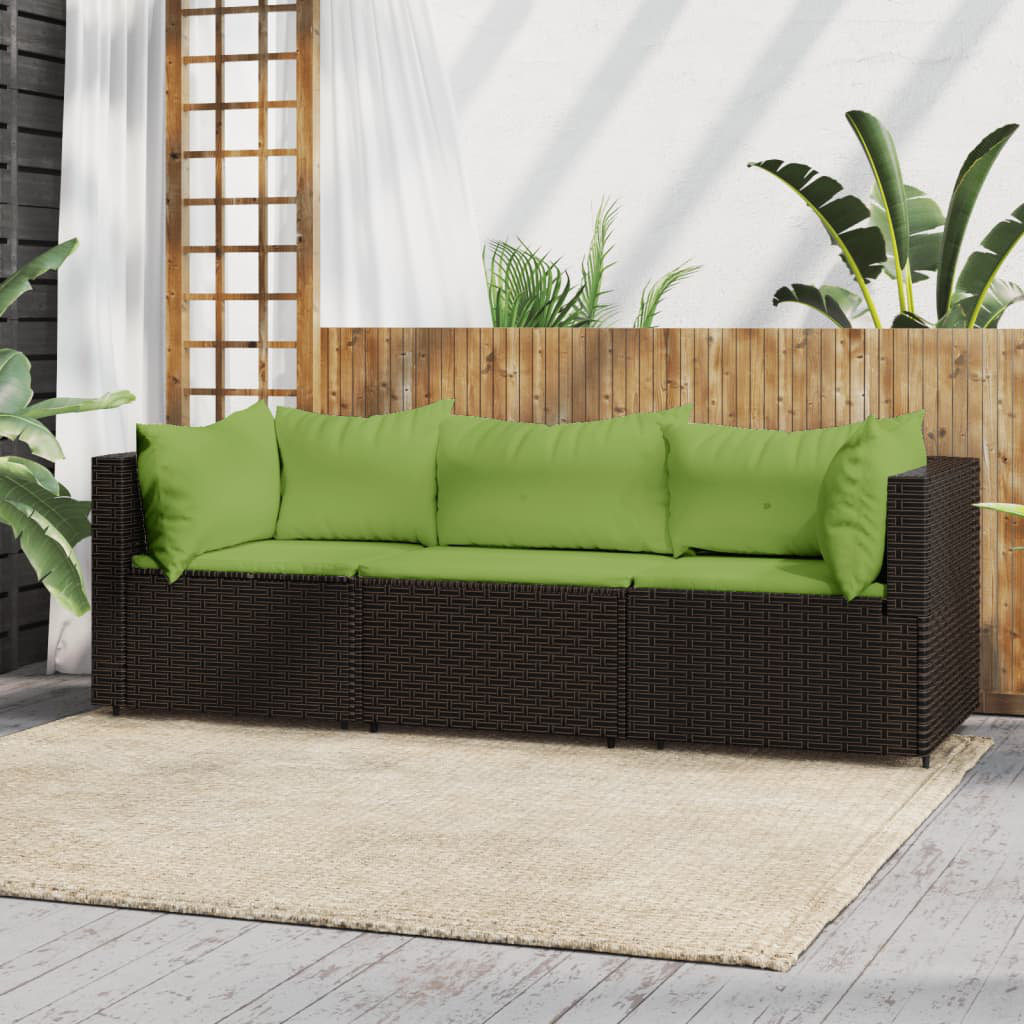 3-Sitzer Lounge-Set Karre aus Polyrattan mit Polster