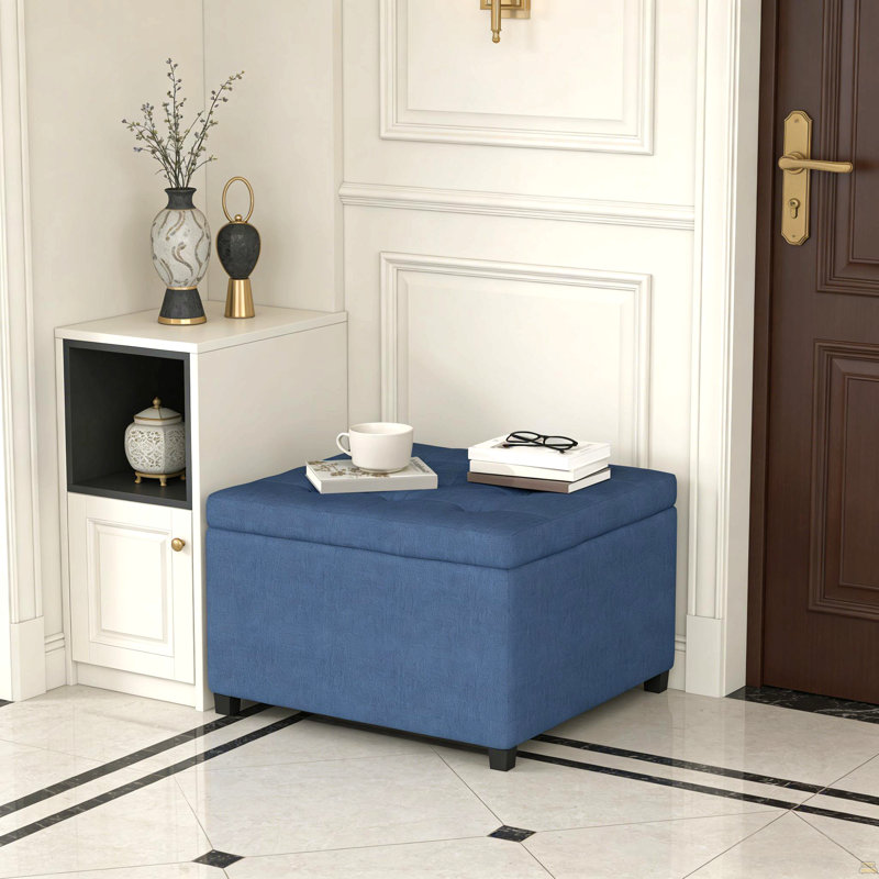 Banc de hall d'entrée, banc de repose-pieds rond avec rangement, banc de canapé