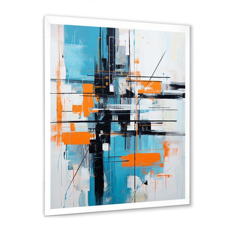 «Ephemeral Patience Minimal Abstract I», peinture murale abstraite, H 44 po x l 34 po x P 1,5 po, Cadre photo blanc