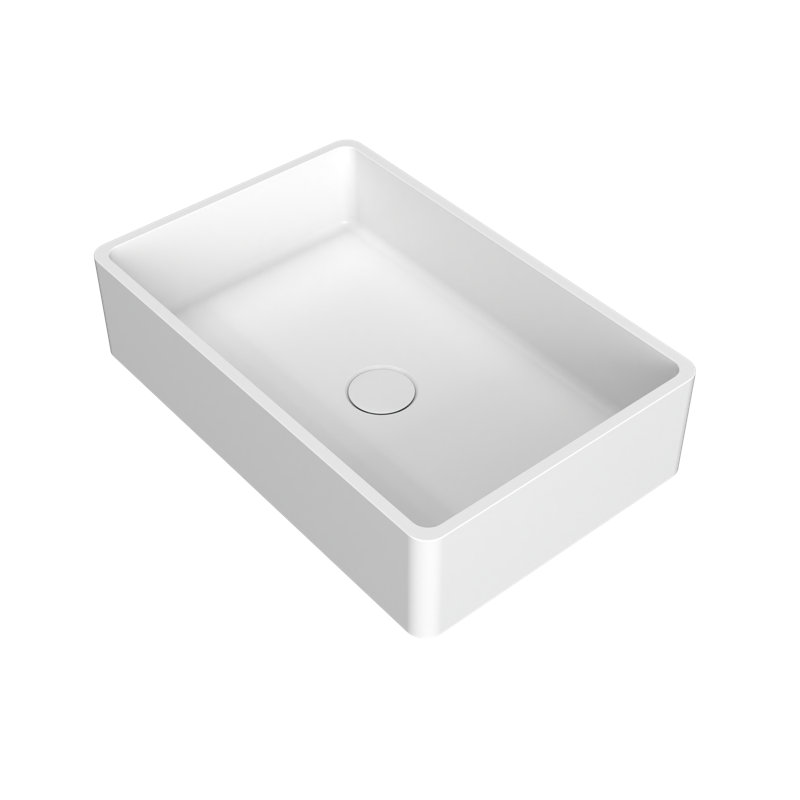 Lavabo de salle de bain rectangulaire moderne en béton 19,68 po