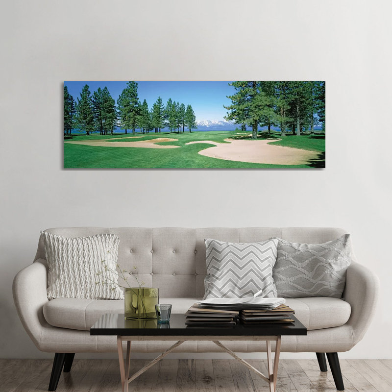 Sand Traps In A Golf Course, Edgewood Tahoe Golf Course, Stateline, Douglas County, Nevada, USA by Panoramic Images - Wrapped Canvas Panoramic Gallery-Wrapped Canvas Giclée