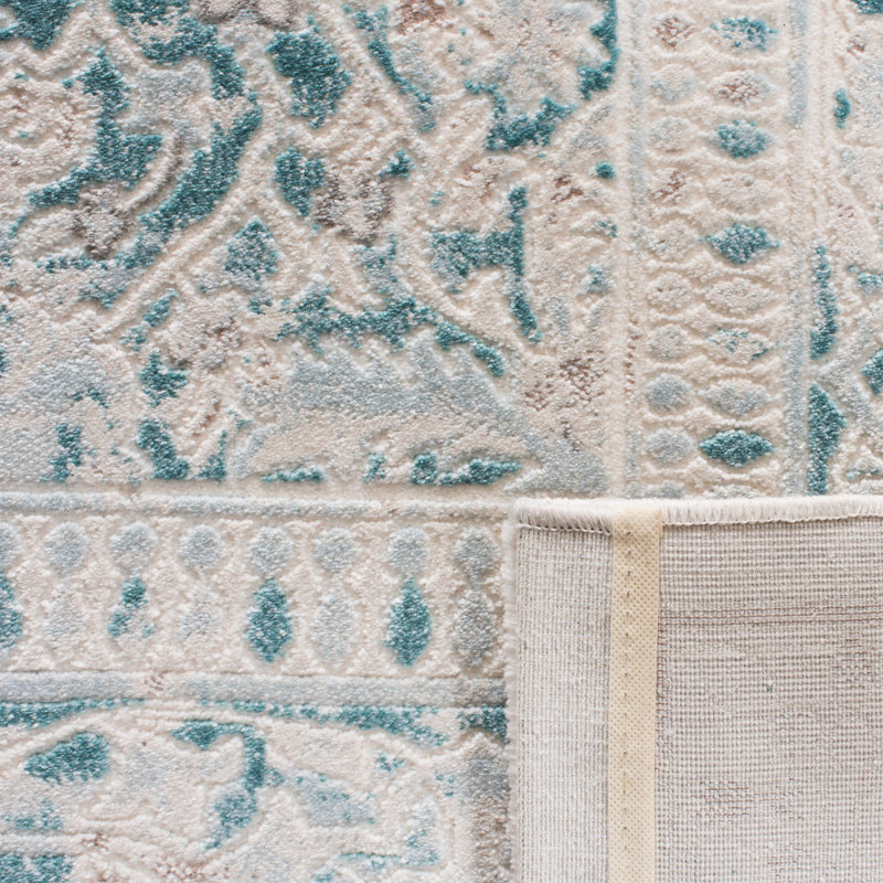 Tapis oriental turquoise / ivoire Alston, Rectangle 10 pi x 14 pi