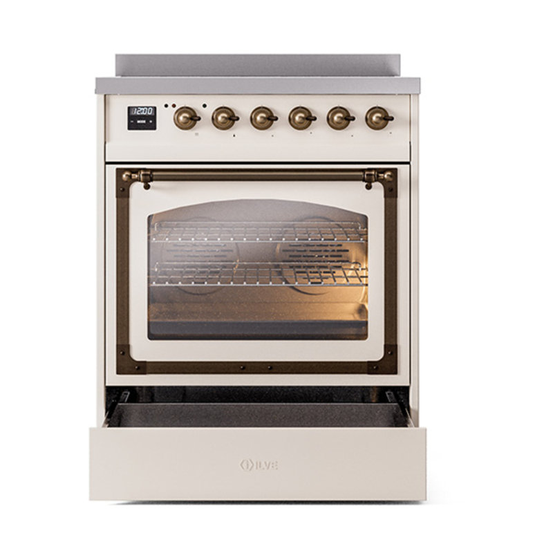 ILVE Nostalgie II Noblesse 30 in Induction Range, Antique White/Bronze