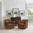 Genuine Leather Swivel Barrel Chairs-1629626535