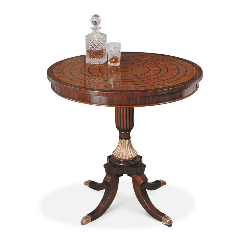 New Empire Pedestal End Table, Burl 03