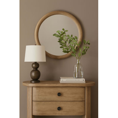 Miroir rond English Oak