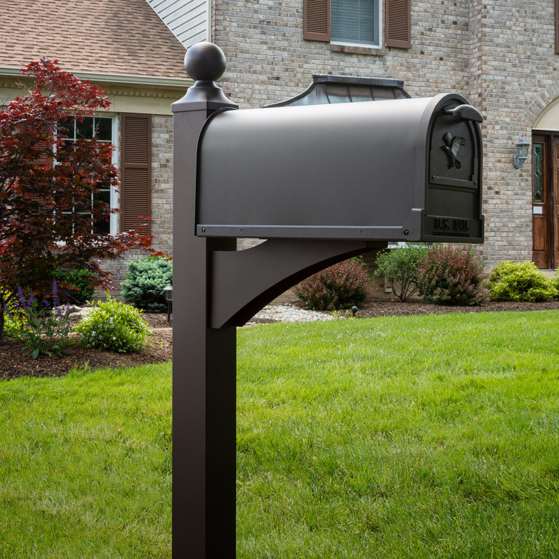 Landover 56.4'' Venetian Bronze Aluminum Mailbox Post