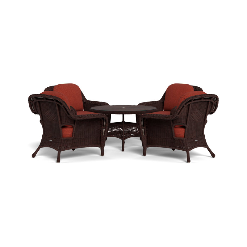 Sea Pines 4 - Person Seating Group with Sunbrella Cushions, Java, Rave Brick