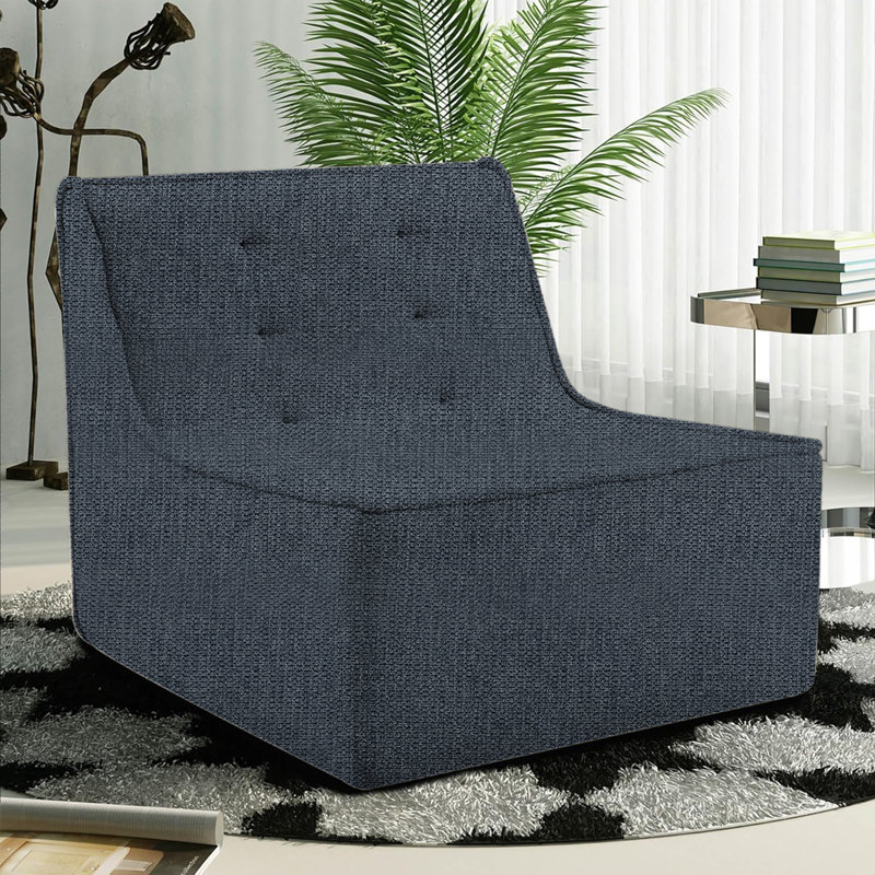 Dharius Serta 33"D x 39"W Ergonomic Linen Memory Foam Bean Bag Chair, Bean Bag Sofa with Removable and Machine Washable Cover, Accent Sofa Chair Lounger, Game Chair
