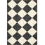Tapis lavable à motif géométrique noir à carreaux crème-1604754483
