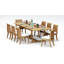 12 Seats 13 Pcs Grade-A Teak Wood Dining Set: 118" Double Extension Mas Rectangle Trestle Leg Table And 12 Giva Armless Chairs #11GV2500-1392464826-1549196000