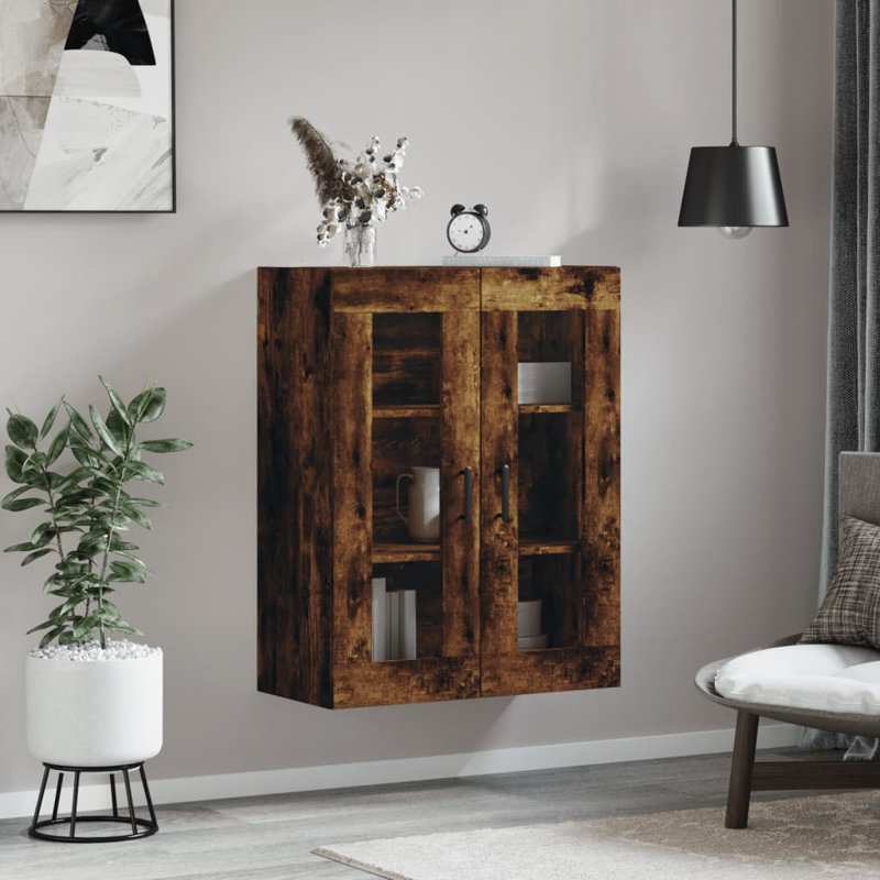 Menca Wall Bathroom Cabinet, Smoked Oak