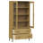 Bookshelf Book Cabinet with Metal Legs Storage Cabinet OSLO Solid Wood-673200296