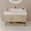 Meuble-lavabo autoportant moderne avec lavabo en céramique sans soudure