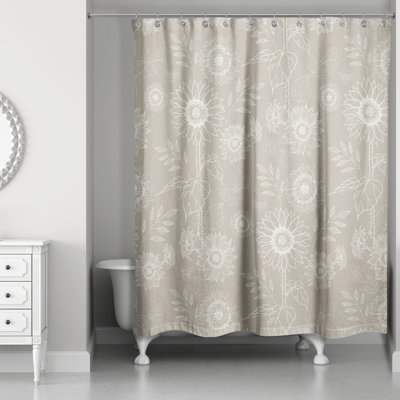 Rideau de douche simple à motif floral