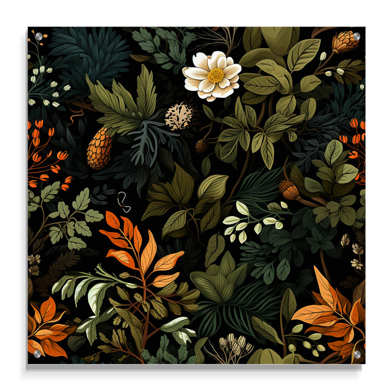 Helzer - Art mural acrylique floral, H 30 po x l 30 po