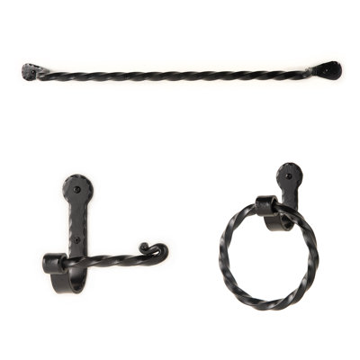 Hand Forged 3 - Piece Bathroom Hardware Set