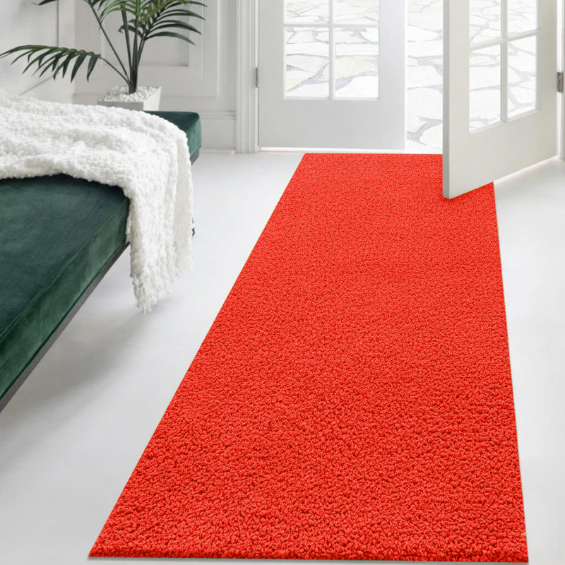 Verona Thick Orange Shaggy Area Rug – Soft Pile, Non-Slip, Durable Polypropylene Carpet for Living Room, Bedroom & Hallway