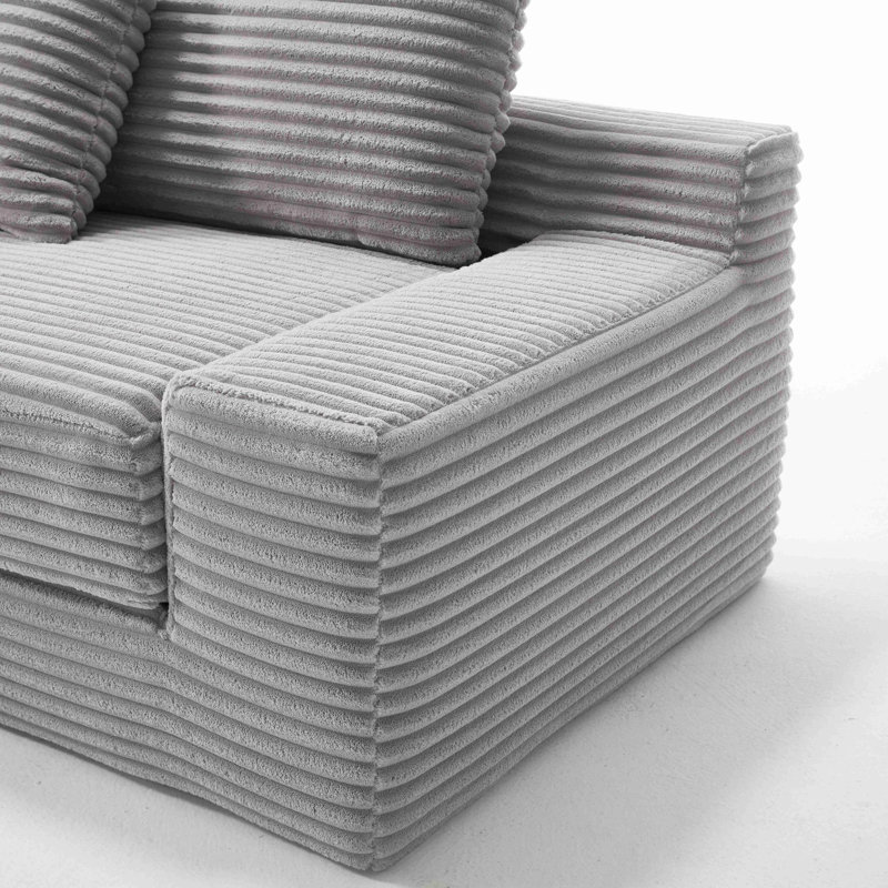 Convertible Sofa Bed, Light Gray Fabric