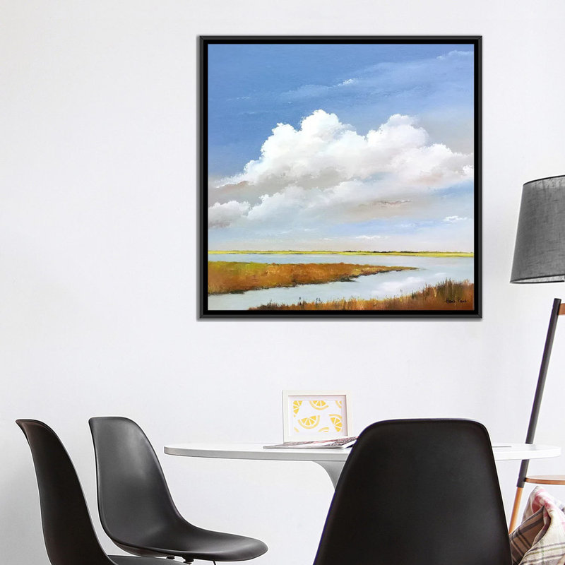« to the lake i », impression sur toile, H 18 po x l 18 po x P 1,5 po, Toile avec cadre noir, Pas de tapis