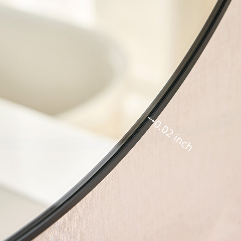 Metal Oval Mirror, Black, 33" H x 20" W