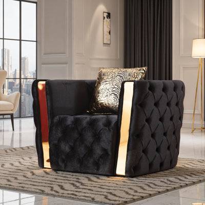 Fauteuil en velours 43,6 po Doruk
