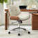 Belby Faux Leather 36.2'' H  Mid-century Modern Office Chair with Bent Wood Frame 