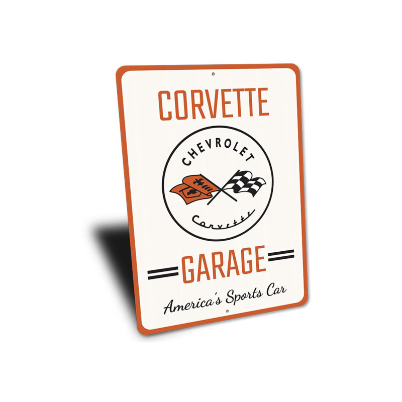 Enseigne de voiture de sport Corvette, H 18 po x l 12 po x P 0,06 po
