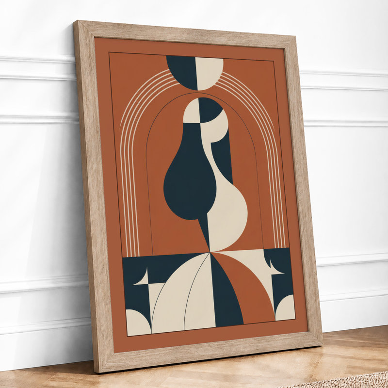 Symmetrical Forms Geometric - Framed Print, A1 - 84.1 x 59.4 cm, Oak
