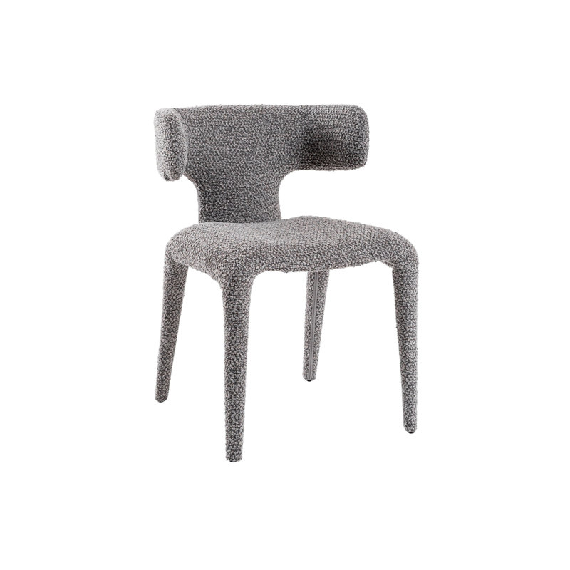 Chaise avec accoudoirs à oreilles Margart, Gris moyen