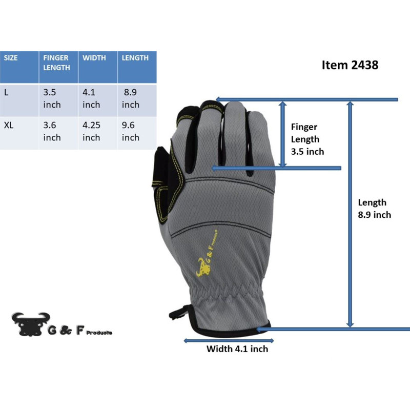 Ensemble de gants de four en cuir G & F Products, Très grand