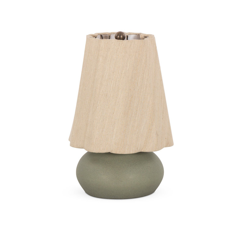 Posie Table Lamp-Tan Speckled Ceramic, Matte Sage