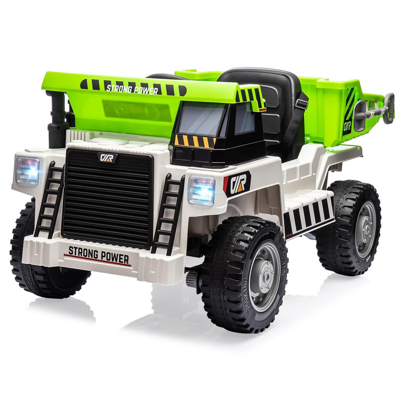 Ride On Dump Truck, 12V Ride On Car avec télécommande, Vert / blanc