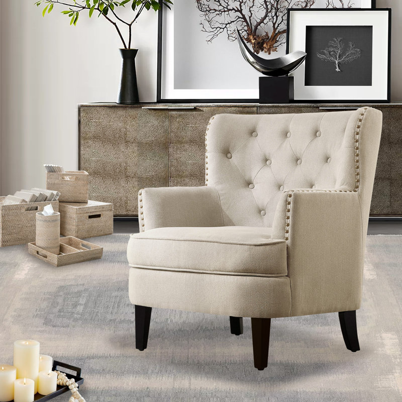 Fauteuil d'appoint rembourré et rembourré Mid-Century