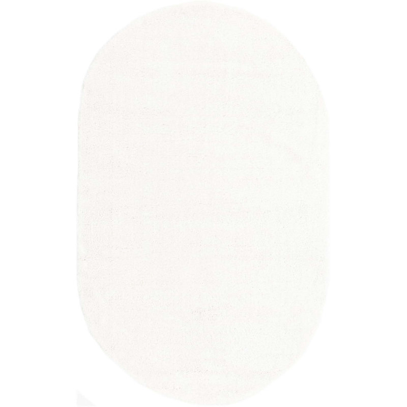 Tapis blanc éclatant Sarenna, Ovale 5 pi 3 po x 8 pi