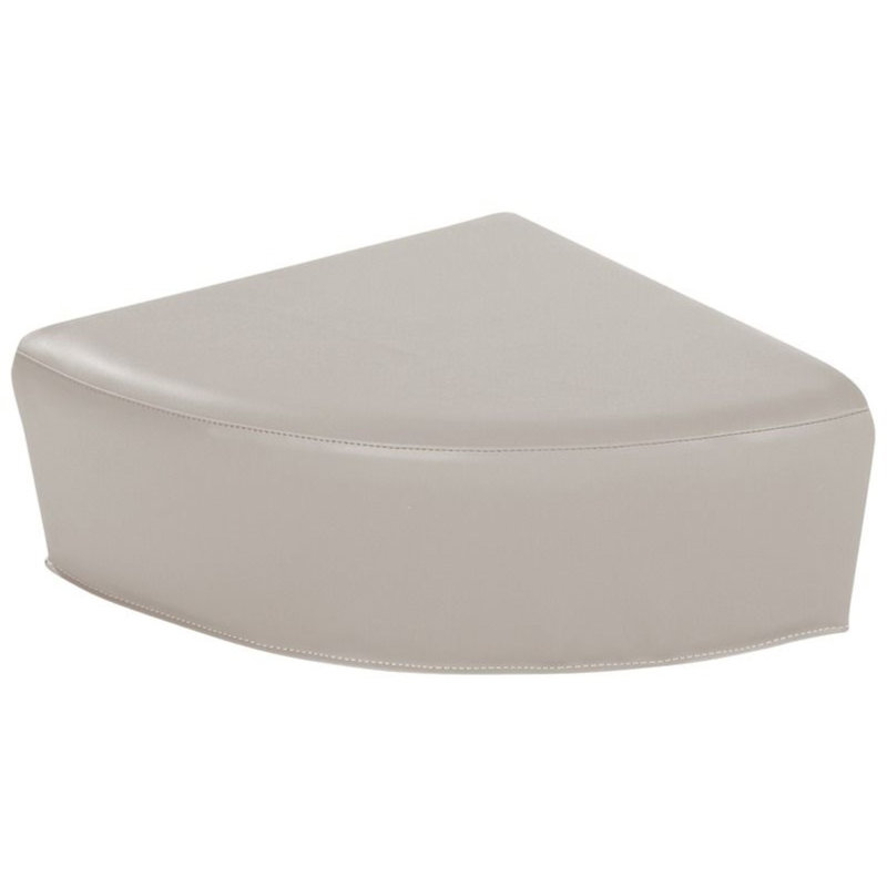 Quadrant Pouffe Basic - Seat Height: 6", 8" H x 17" W x 17" D, Light Gray