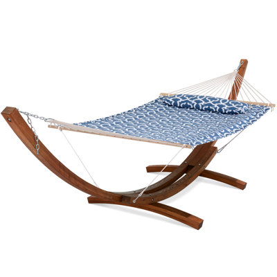 Double Spreader Bar Hammock With Wooden Stand