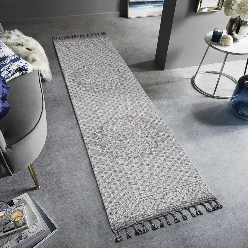 Gray And White Medallion Floor Covering - Stylish, Stain , Non-shedding, & Pet-, Indoor/outdoor, Easy To Manage, Durability Gray/white Area Rug Elegant Style, Stain-, No Shedding, Cleaning,