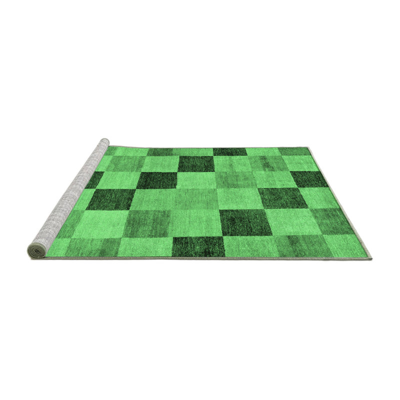 Washable Checkered Indoor Rug, Square 6'