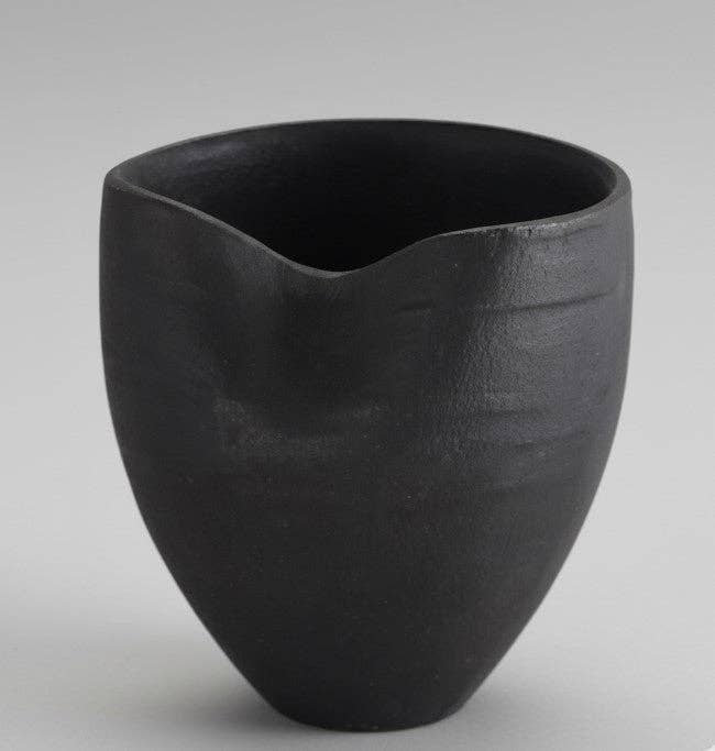 Black Aluminum Decorative Vase | Small Metal Flower Vase for Home Decor | Minimalist Tabletop Accent for Living Room Bedroom Office & Shelf Styling | 4 x 4 x 4 Inch