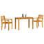 2 - Person Acacia Wood Patio Dining Set with Rectangular Table