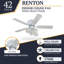 Renton 42'' Ceiling Fan with Light Kit-953916487