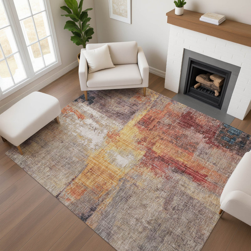Premium Machine Washable Bucz AMF1759 Modern Rug, Rectangle 10' x 14'