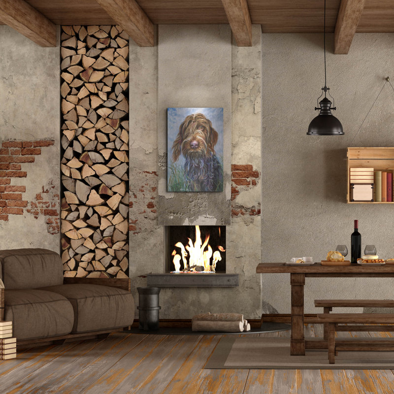 «Must Love Dogs Wirehaired Pointing Griffon 2» par Lindsay Kivi, art mural en métal, H 36 po x l 24 po