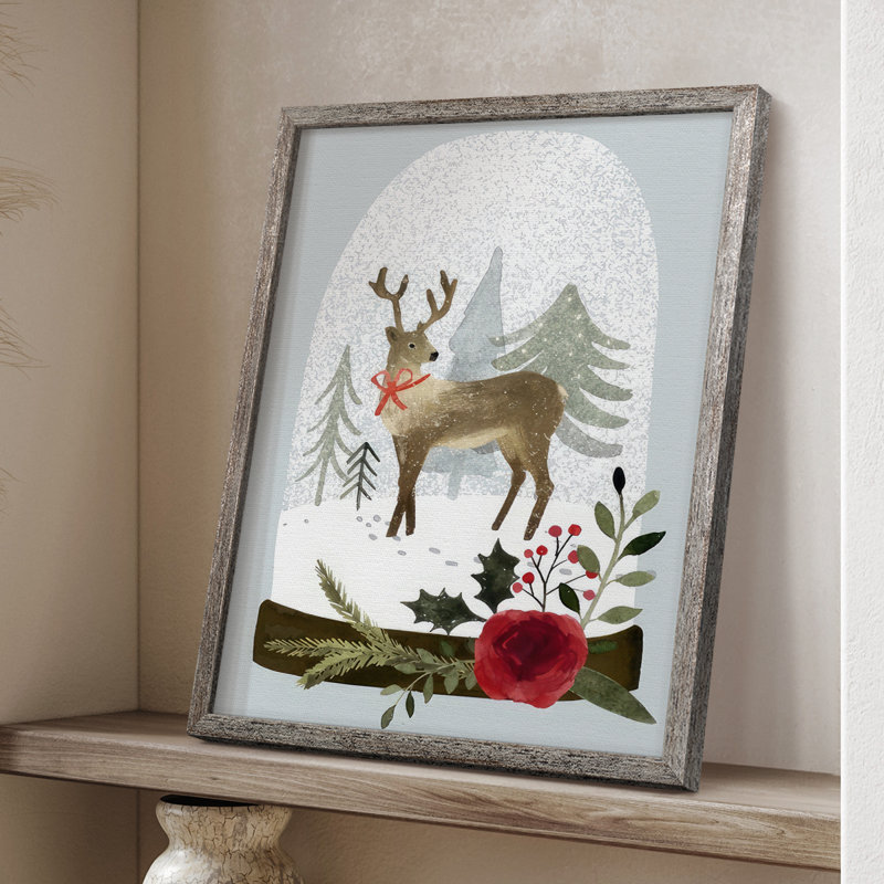 «Snow Globe Village Collection», reproduction encadrée B - bois massif, H 21 po x l 17 po